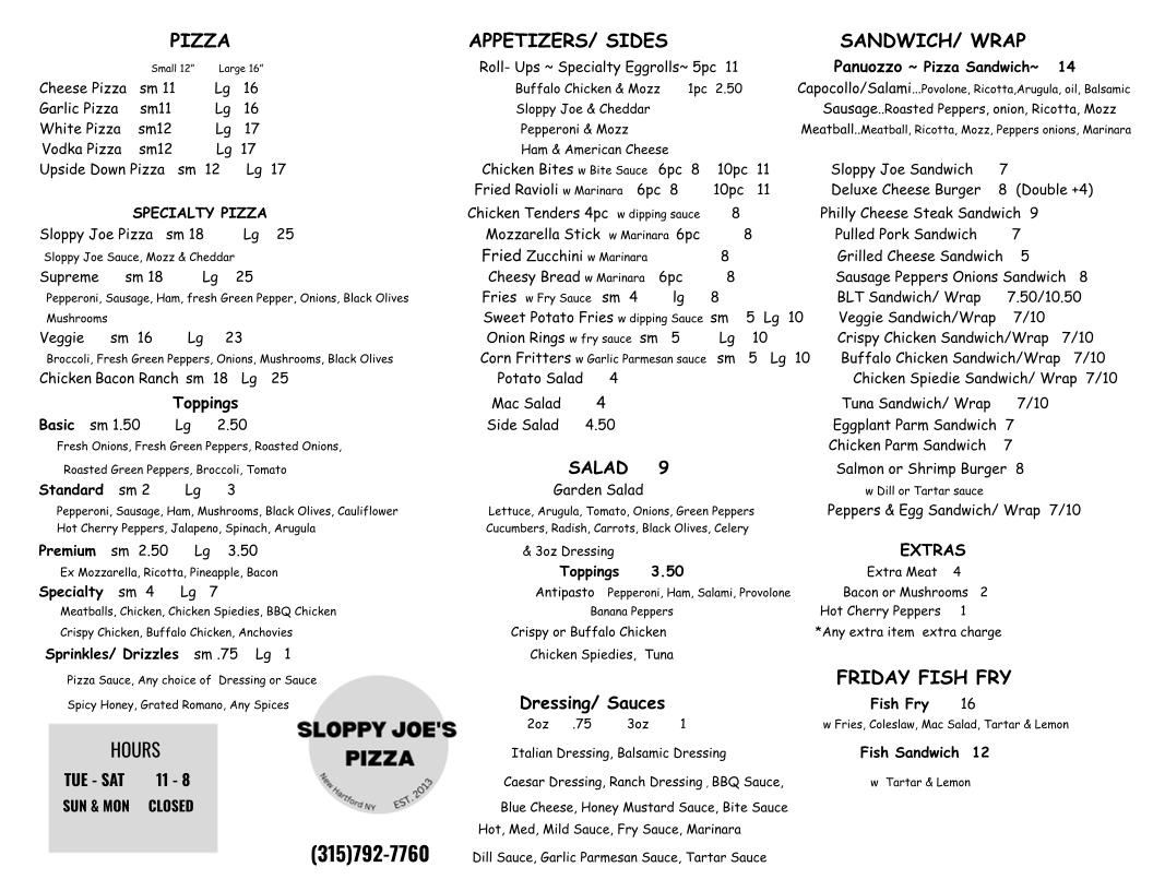 SLOPPY JOE'S PIZZA